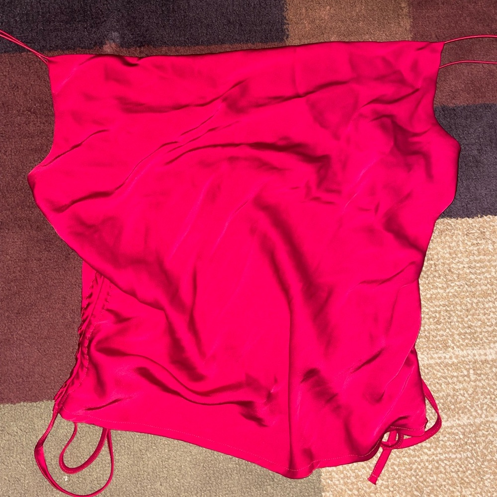 SILK RED PARTY TOP